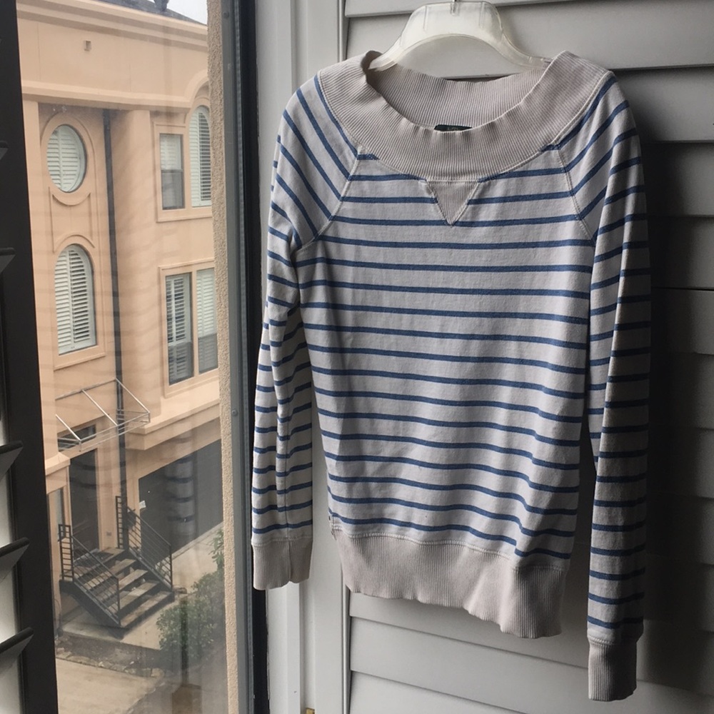 White with blue stripe Ralph Lauren pullover